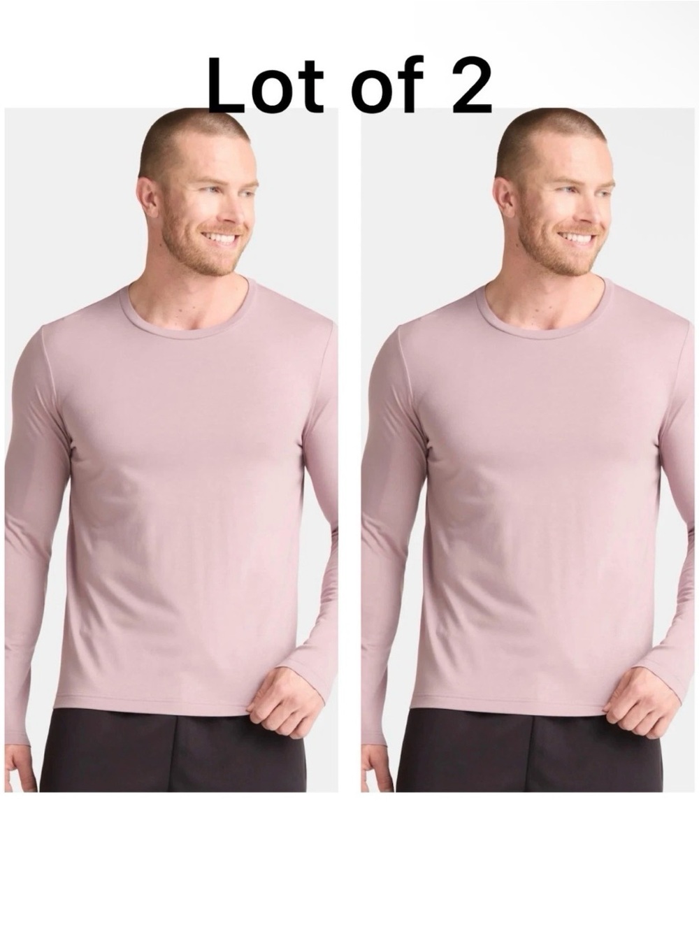 Lot of 2 Men's 2XL Long Sleeve Moisture Wicking Tri Blend Athletic Workout Tees
